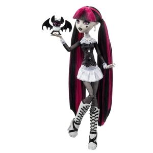 🍁Monster High Reel Drama Draculaura Doll & Pet, Black & White